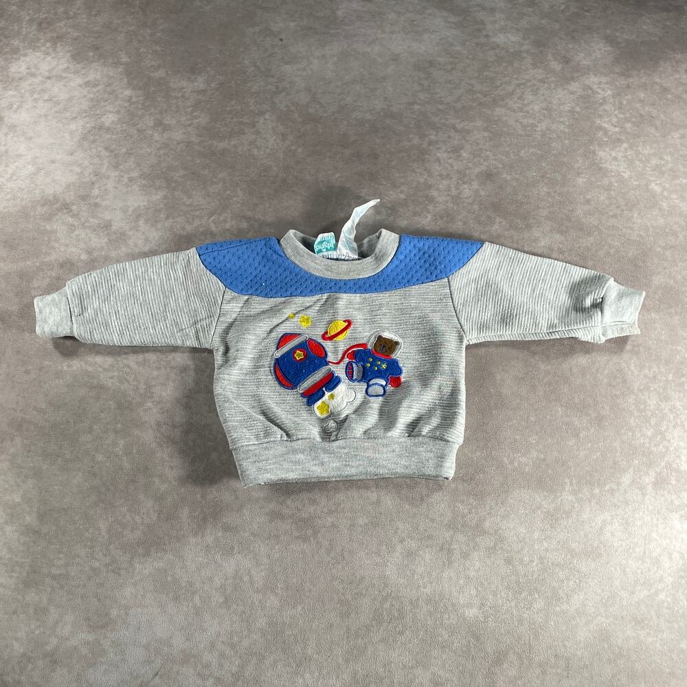 90’s Vintage Bright Future Toddler 12 Mo Bear Soft Sweater Embroidered Graphic